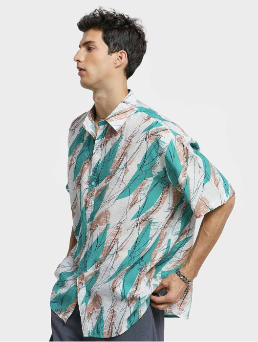 Color Contrast Short-Sleeve Shirt