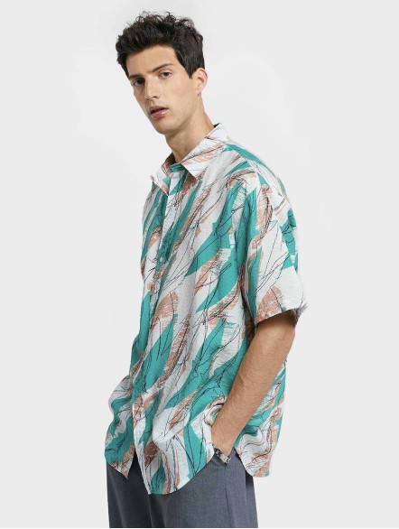 Color Contrast Short-Sleeve Shirt