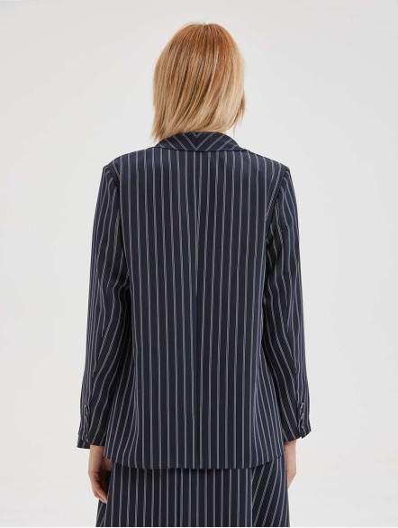 Stripe Asymmetric Blazer