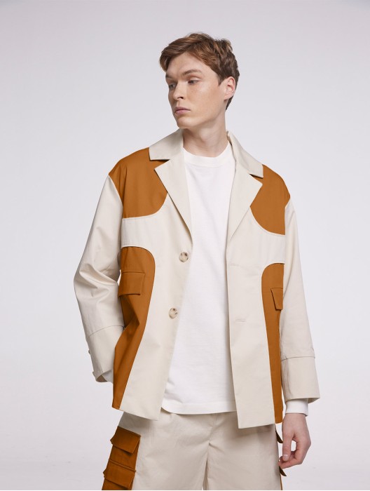 Two-tone Cotton Blazer
