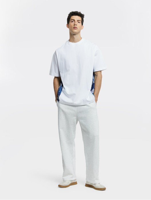 Crewneck Patchwork Pure Cotton T-shirt