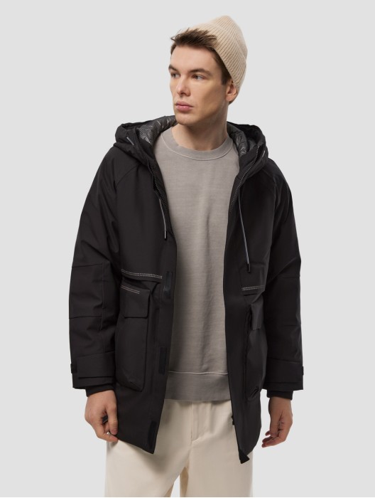 Magic Tape Hooded Puffer Jacket