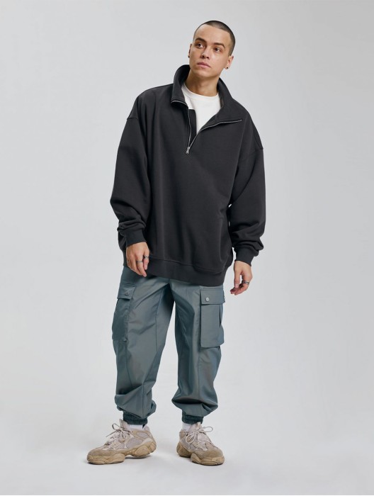 Plain Half-Zip Sweatshirt