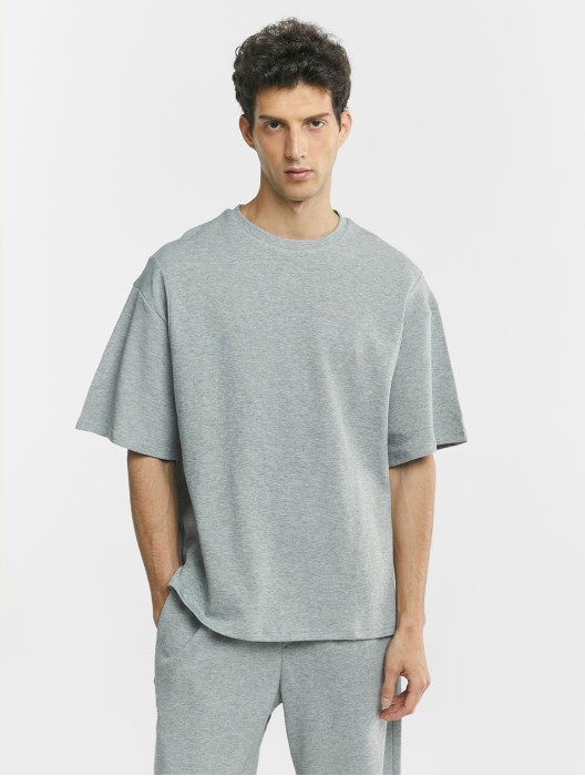 Solid Casual Crewneck Cotton T-shirt