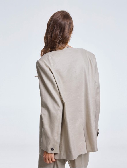 One-buttoned Blazer with Patches