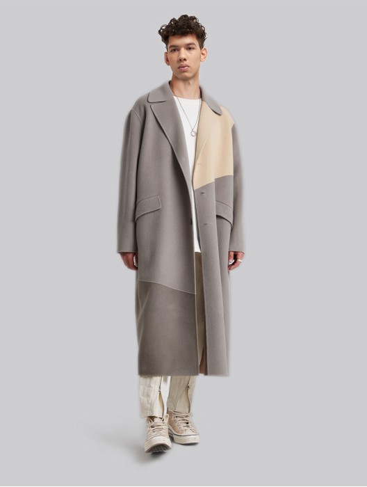 Midi Block Cashmere Coat