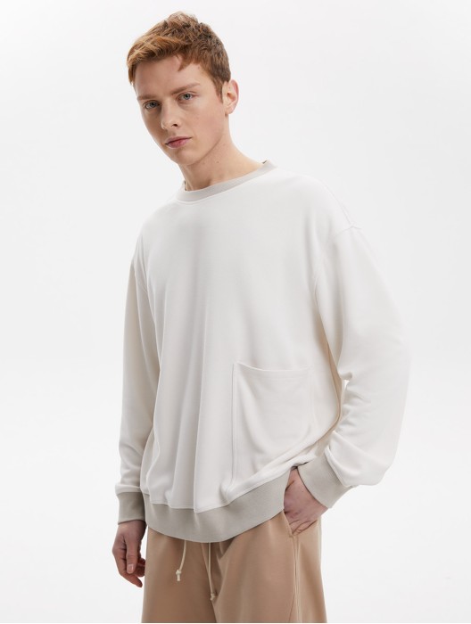 Round Neck Splicing Long Sleeve Top