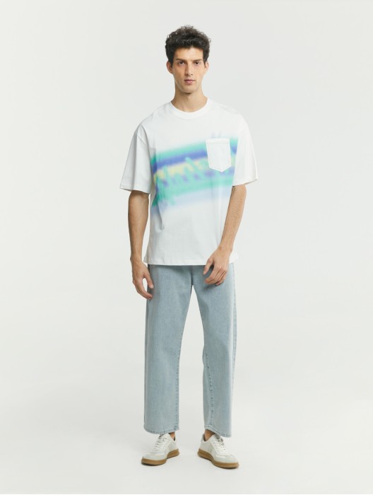 Oversized Print Cotton T-shirt