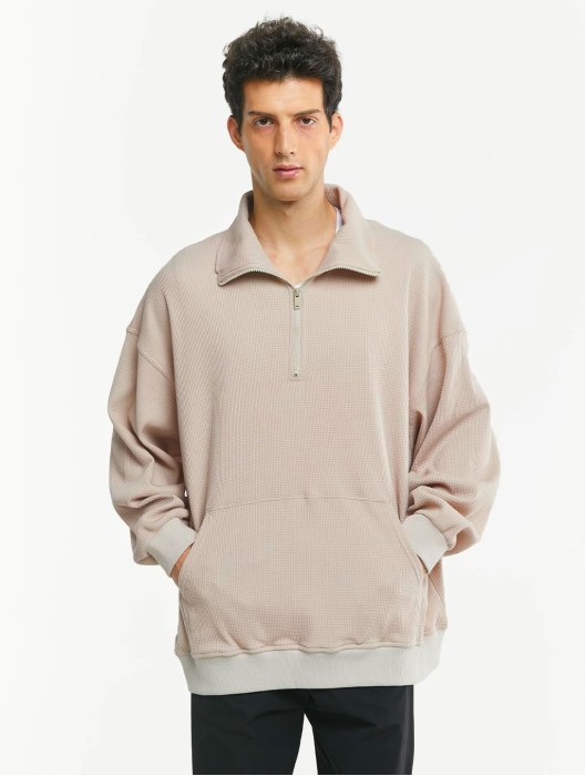 Plain Pullover Turtle Neck Sweatshirt