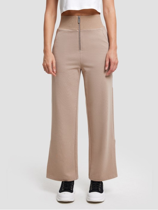 High-waist Threaded Slit Sweatpant