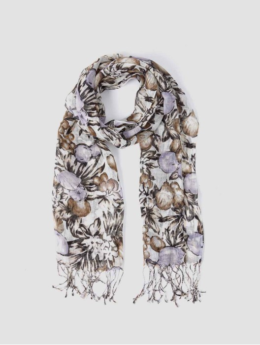 Tissue Print Linen Scarf