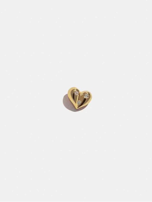 Single Plump Heart Stud