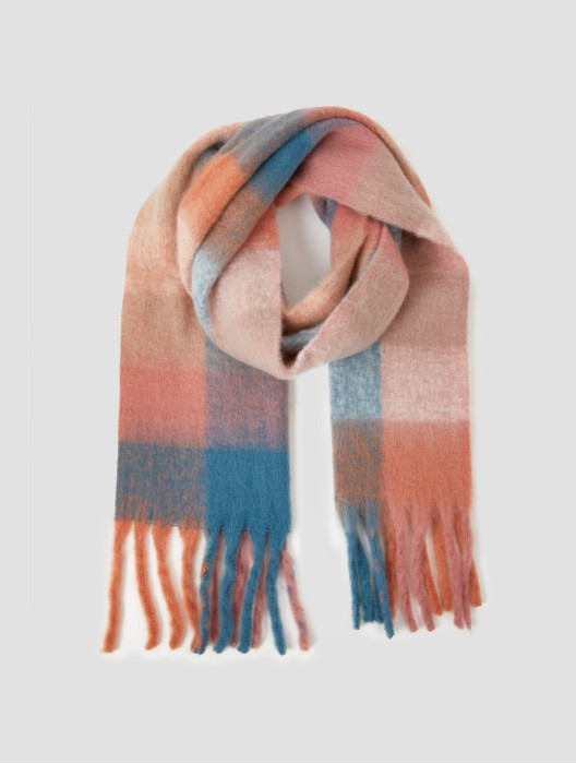 Multicolor Fluffy Fringed Scarf