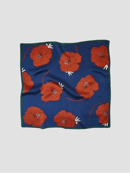 Painterly Floral Print Silk Scarf
