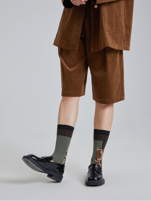Brown Serpent Pattern Socks