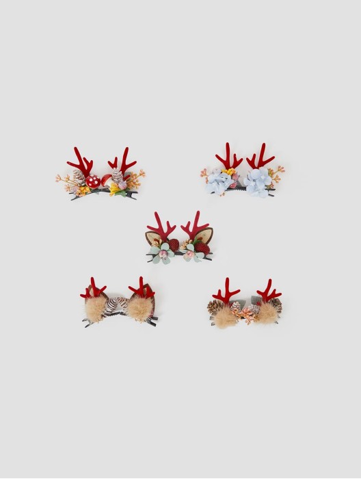 5-Pack Festive Antler Hair Clips