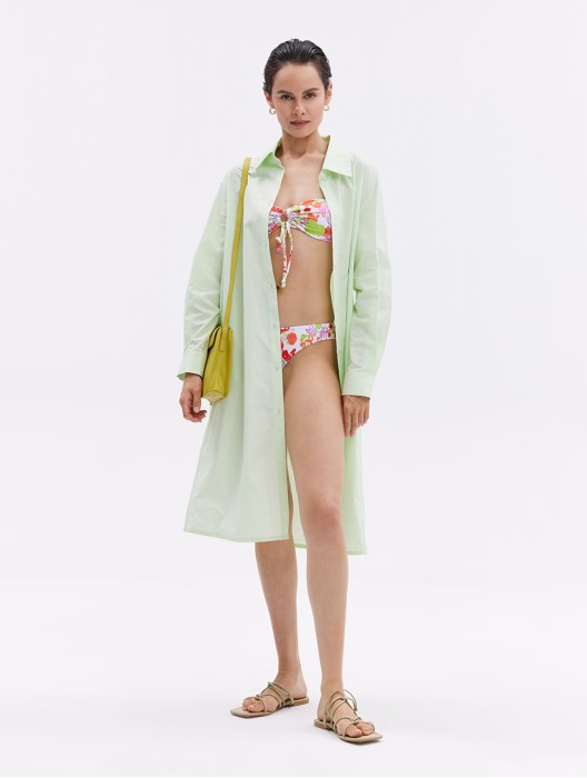 Floral Drawstring Front Swimsuit