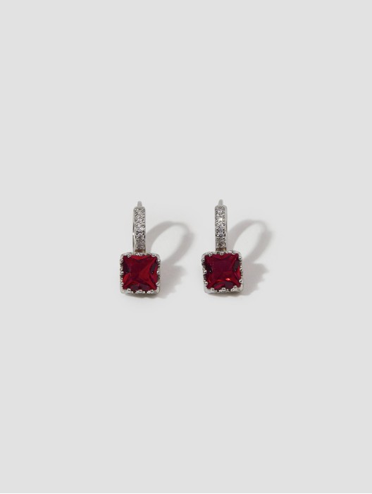 Sparkling Gemstone Hoop Earrings