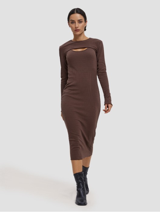 Exposed Chest Sweater Dress