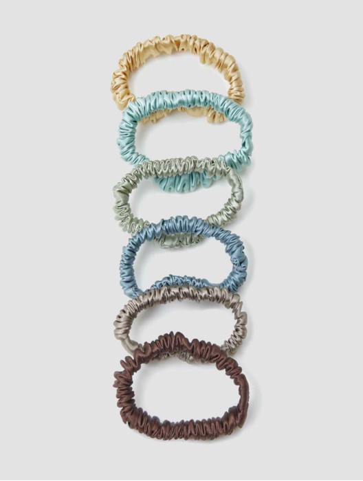 Silk Skinny Green Scrunchies 6 Pack