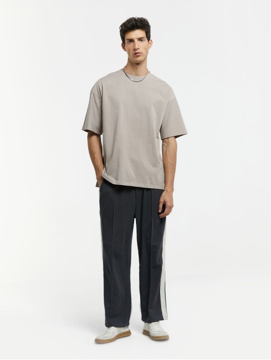 Elastic Waist Striped Patchwork Pants
