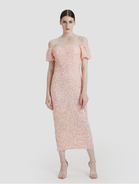 Off-the-shoulder Sequin Dress