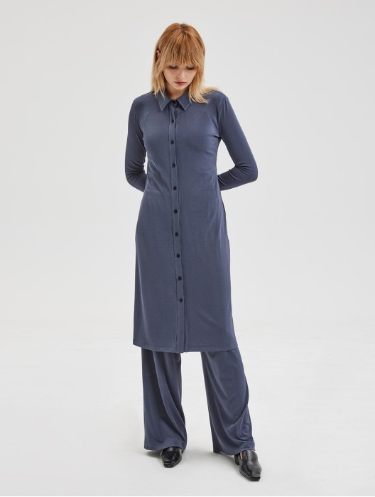 Fitted Ribbed-Knit Dress