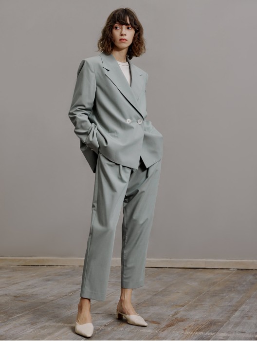 Buttoned Blazer & Pants Set