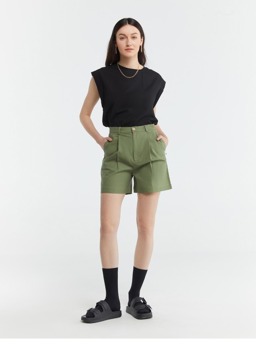 A-line Pleated Detail Shorts