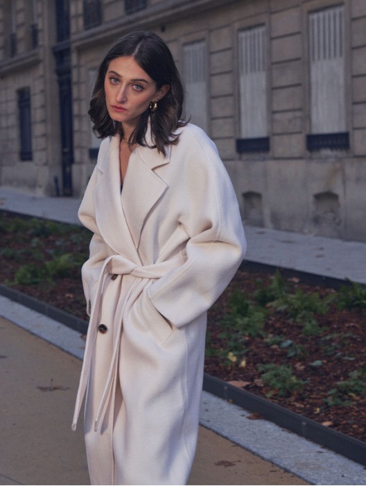 Double-breasted Straight Wool Coat