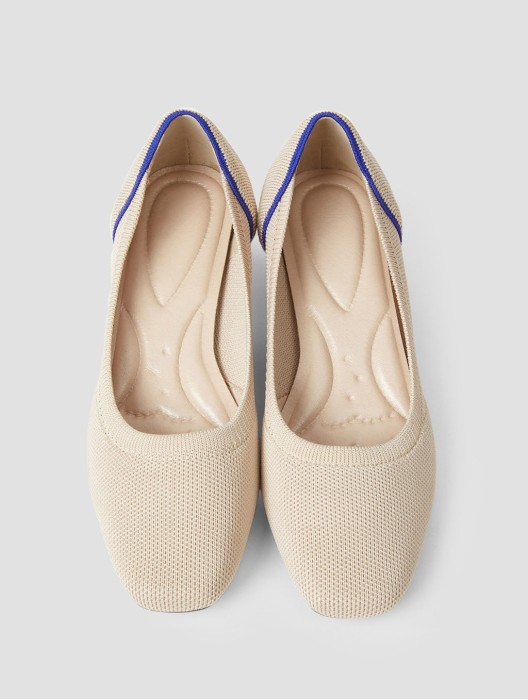 Square Toe Knitted Pumps