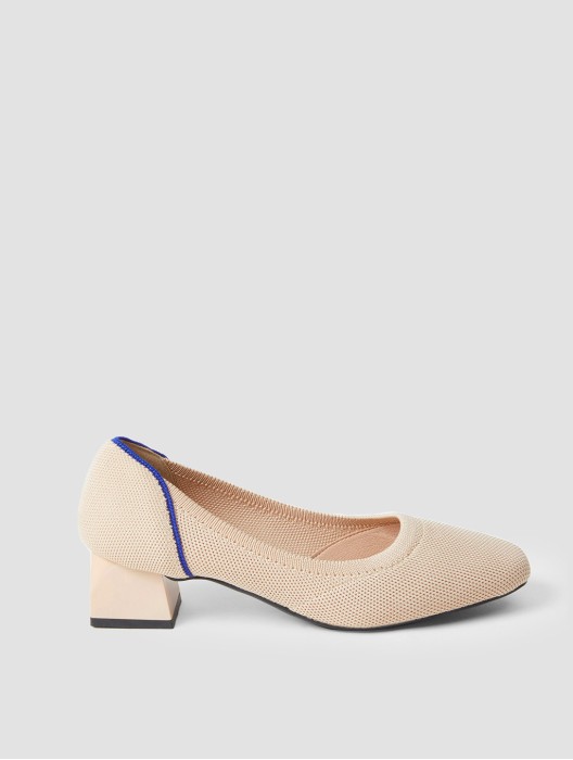 Square Toe Knitted Pumps