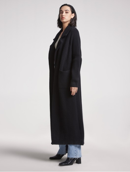 Maxi-length Knitted Yak Wool Cardigan