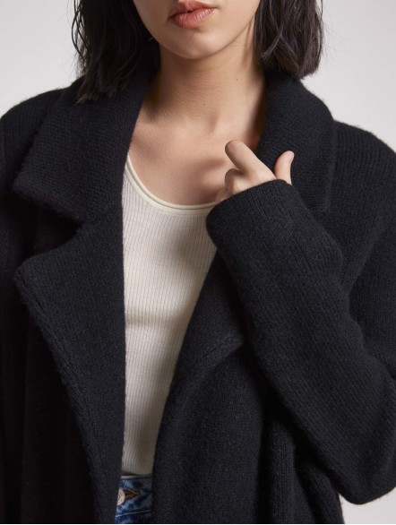 Maxi-length Knitted Yak Wool Cardigan