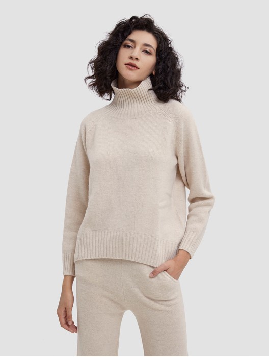 Half Turtleneck Yak Wool Sweater