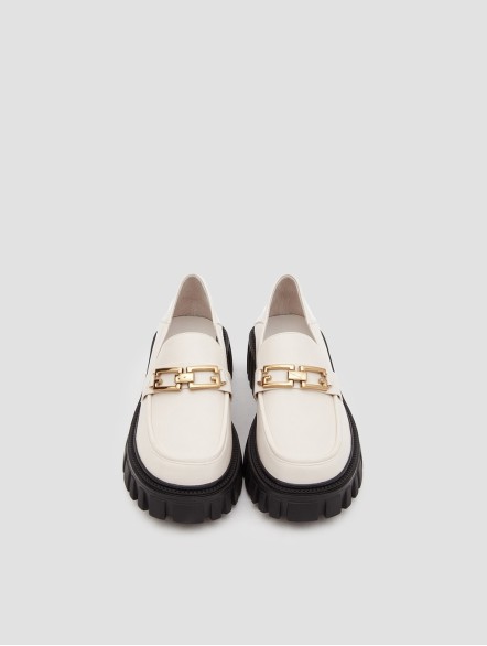 Leather Loafers With Chain