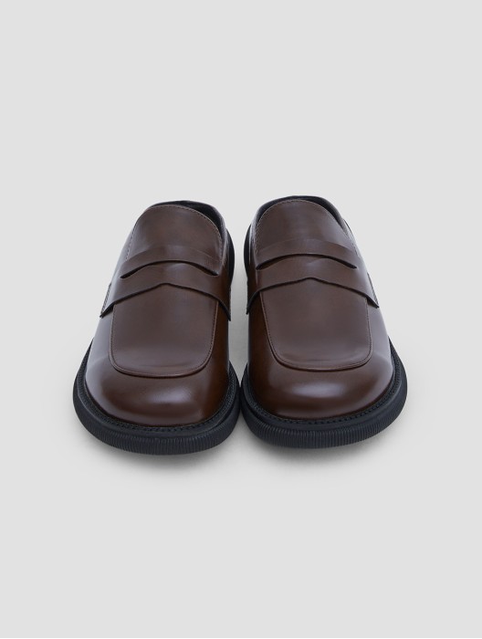 Stitching Penny Loafer Mules