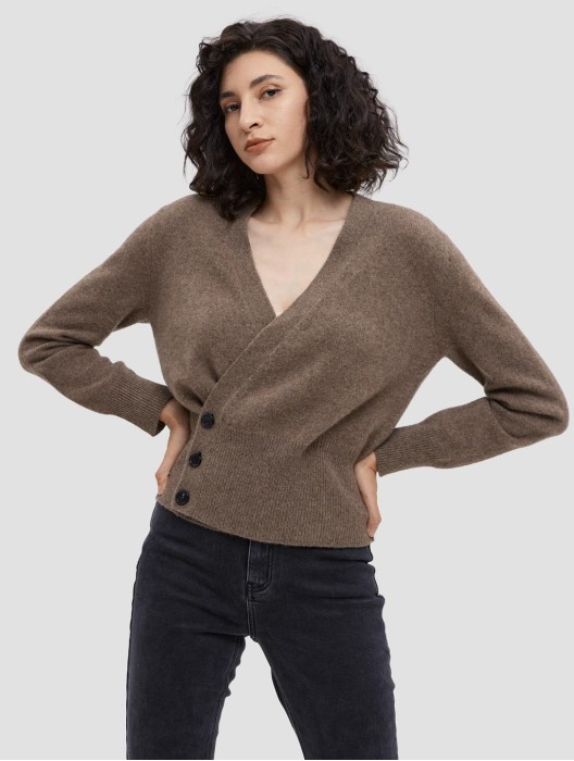 Yak Wool Knitted Button Pullover Sweater