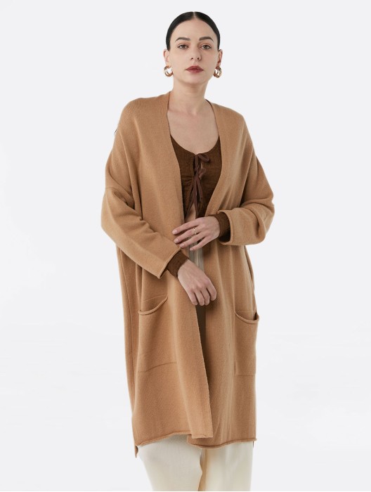 Slouchy Long Wool Cardigan