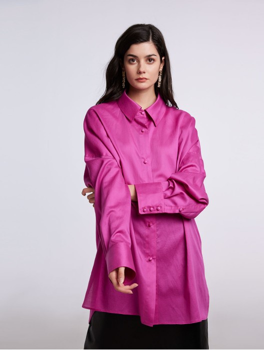 Draped Long-sleeves Shirt