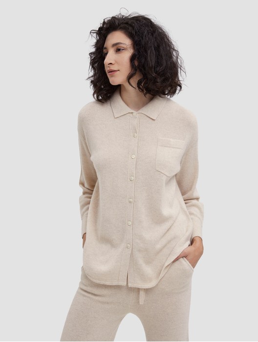 Lapel Yak Wool Cardigan Sweater