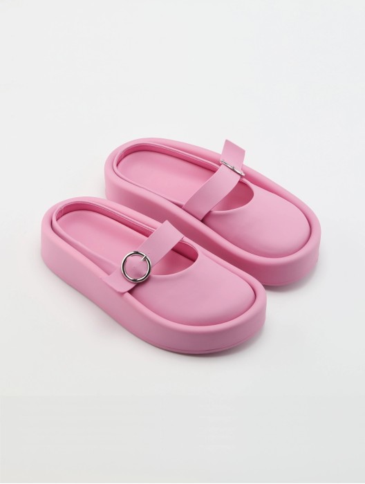 One buckle thick-soled slippers