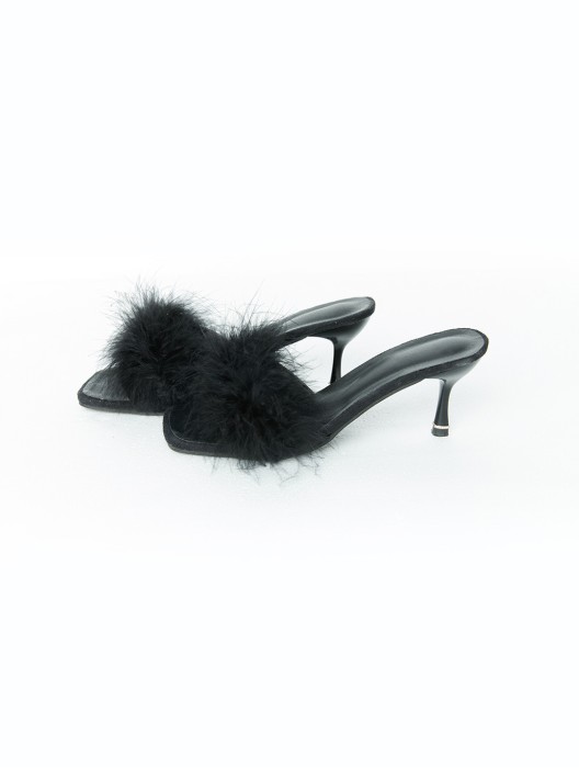 High Heel Fur Slippers