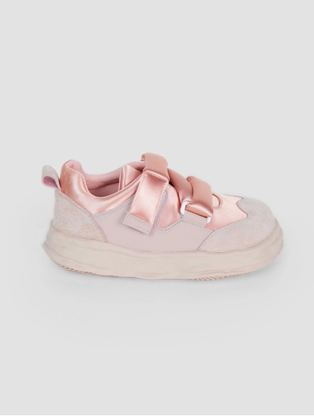 Silky Patchwork Chunky Sneakers